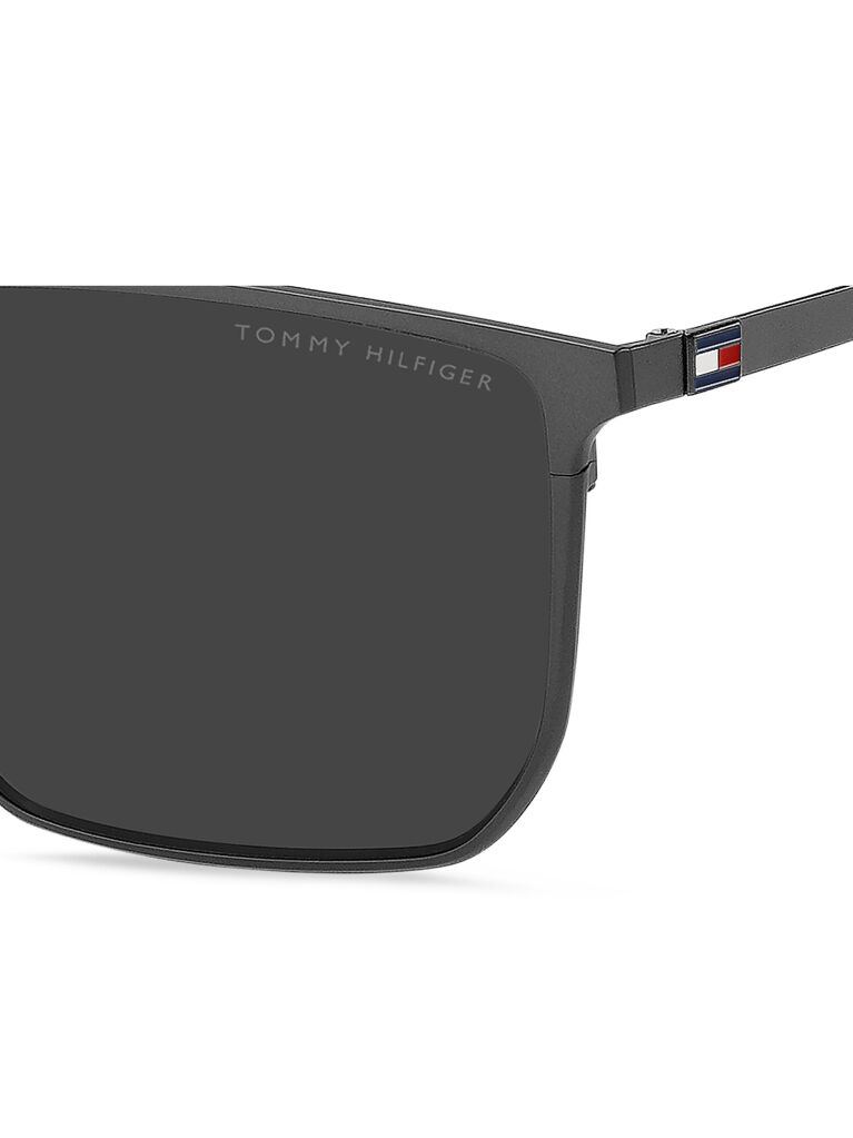 Black Modern Preppy Square Sunglasses  Men