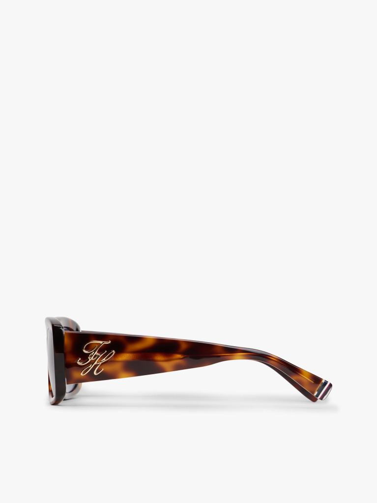 Brown Logo Plaque Rectangular Sunglasses  Women