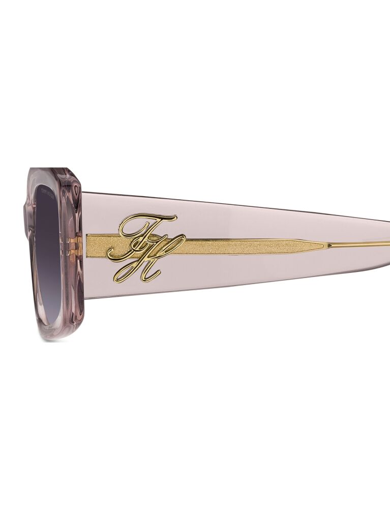 Pink Logo Plaque Rectangular Sunglasses  Women