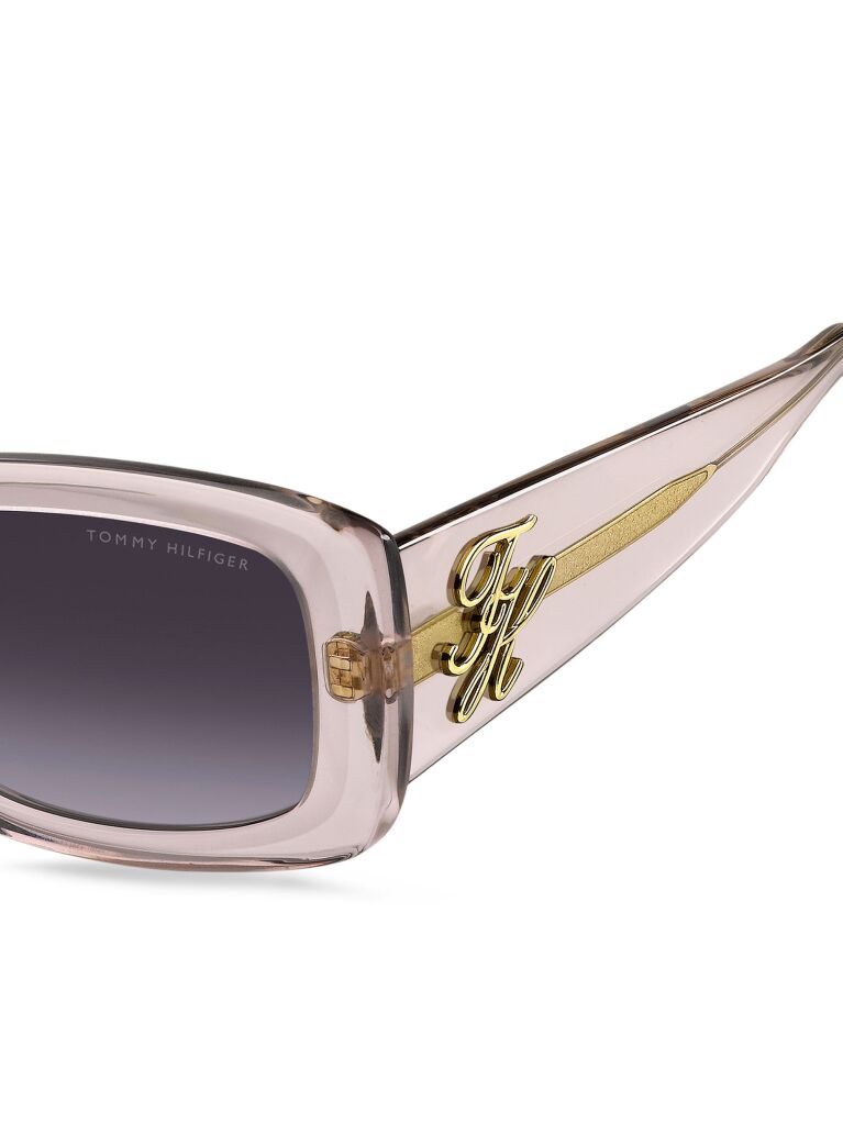 Pink Logo Plaque Rectangular Sunglasses  Women