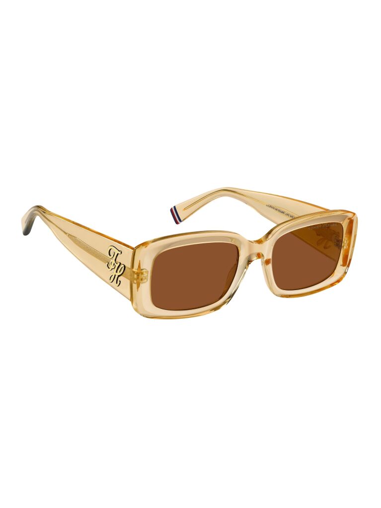 Orange Logo Plaque Rectangular Sunglasses  Women