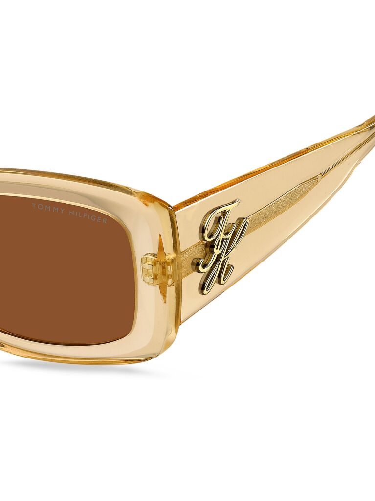 Orange Logo Plaque Rectangular Sunglasses  Women