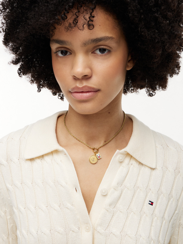 Gold Gold-Plated Rope Chain Nautical Charm Necklace  Women
