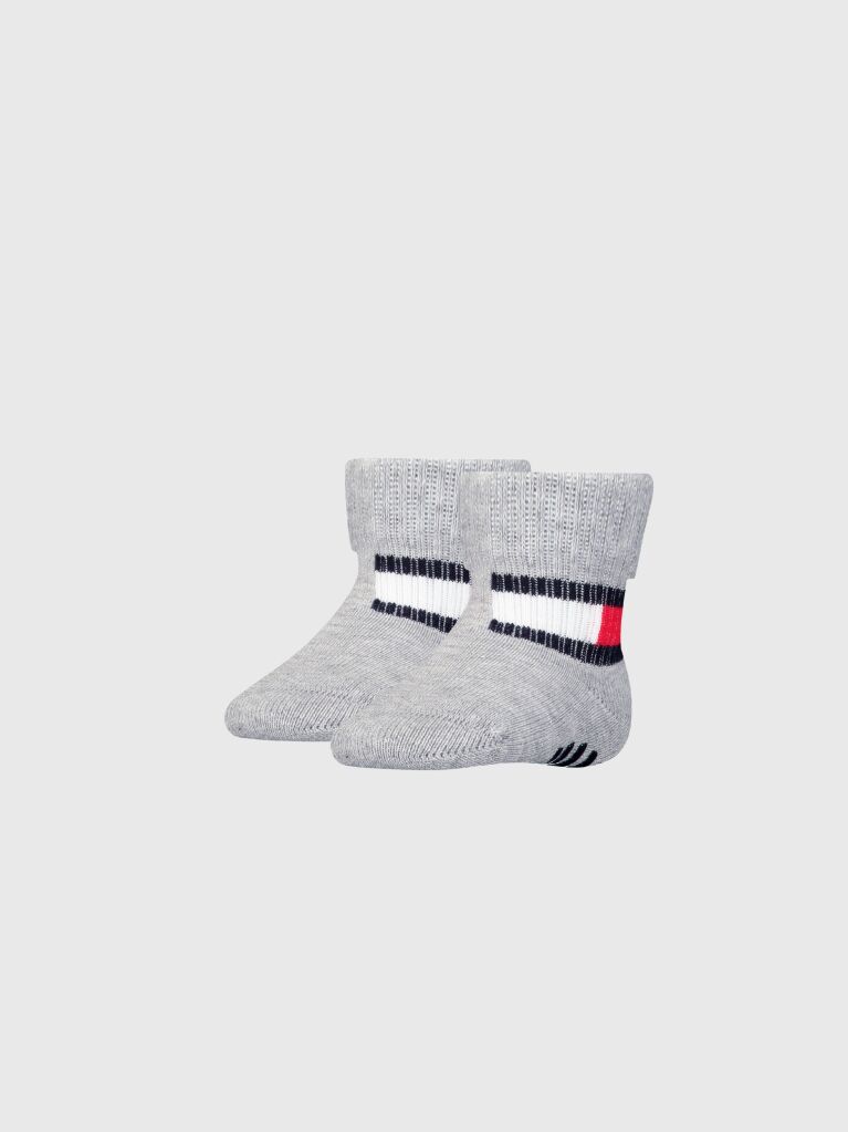 Grey Tommy Hilfiger Baby Classic Socks 2 Pack  Newborn