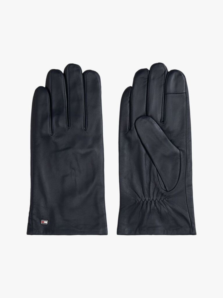 Blue Essential Enamel Flag Leather Gloves  Men