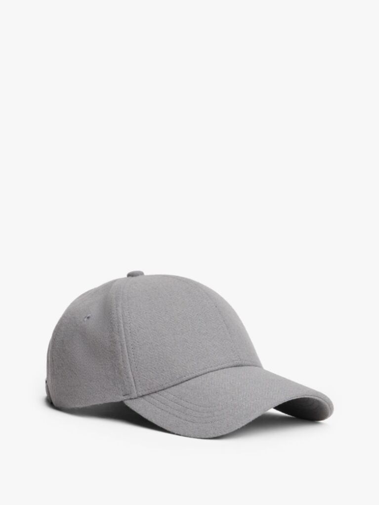 Grey Enamel Flag Wool Blend Baseball Cap  Men