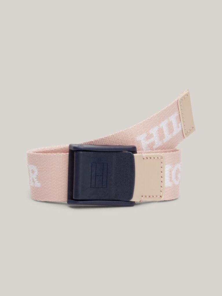 Pink Kids' Essential Hilfiger Monotype Logo Webbing Belt  Kids Unisex