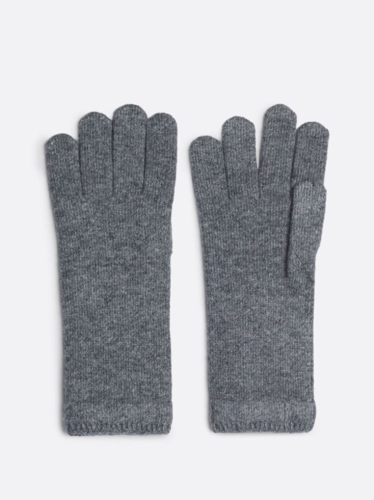 Grey TH Monogram Gloves With Cashmere  Women