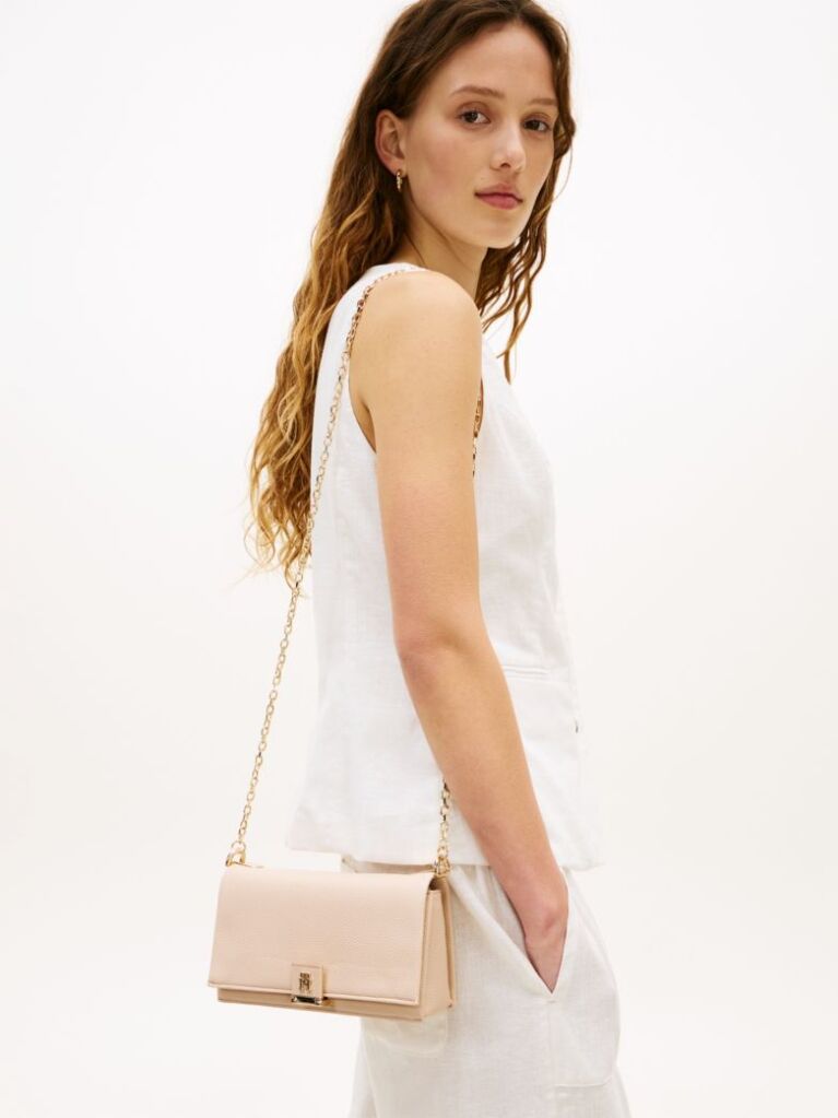 Beige TH Monogram Crossbody Bag  Women