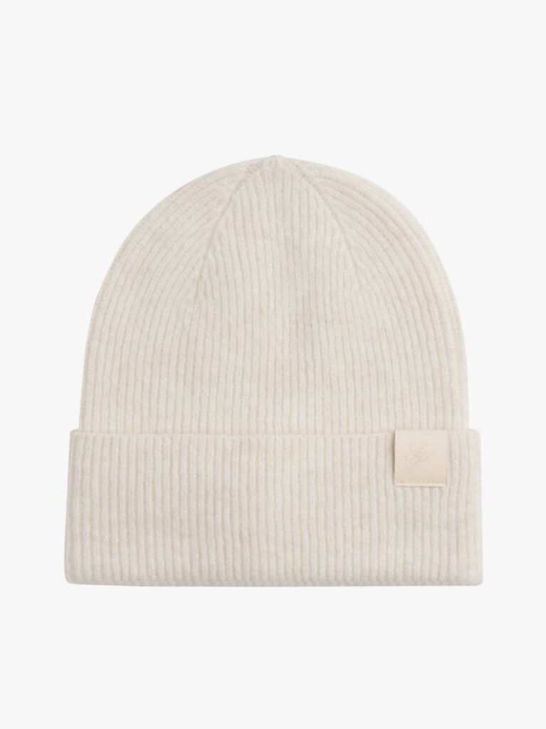 Beige TH Heritage Script Beanie  Women