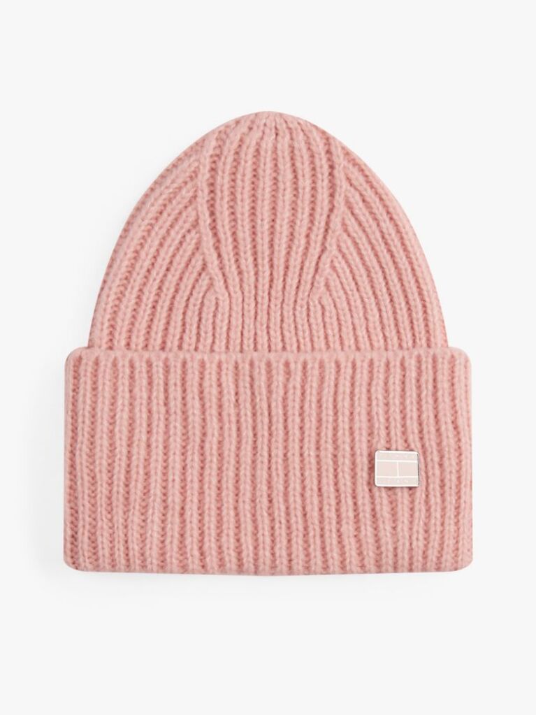 Pink Heritage Wool Blend Logo Plaque Beanie  Women