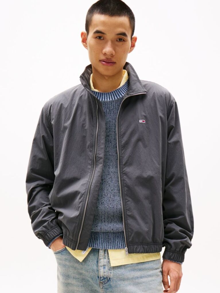 Black Essential Flag Patch Jacket  Men