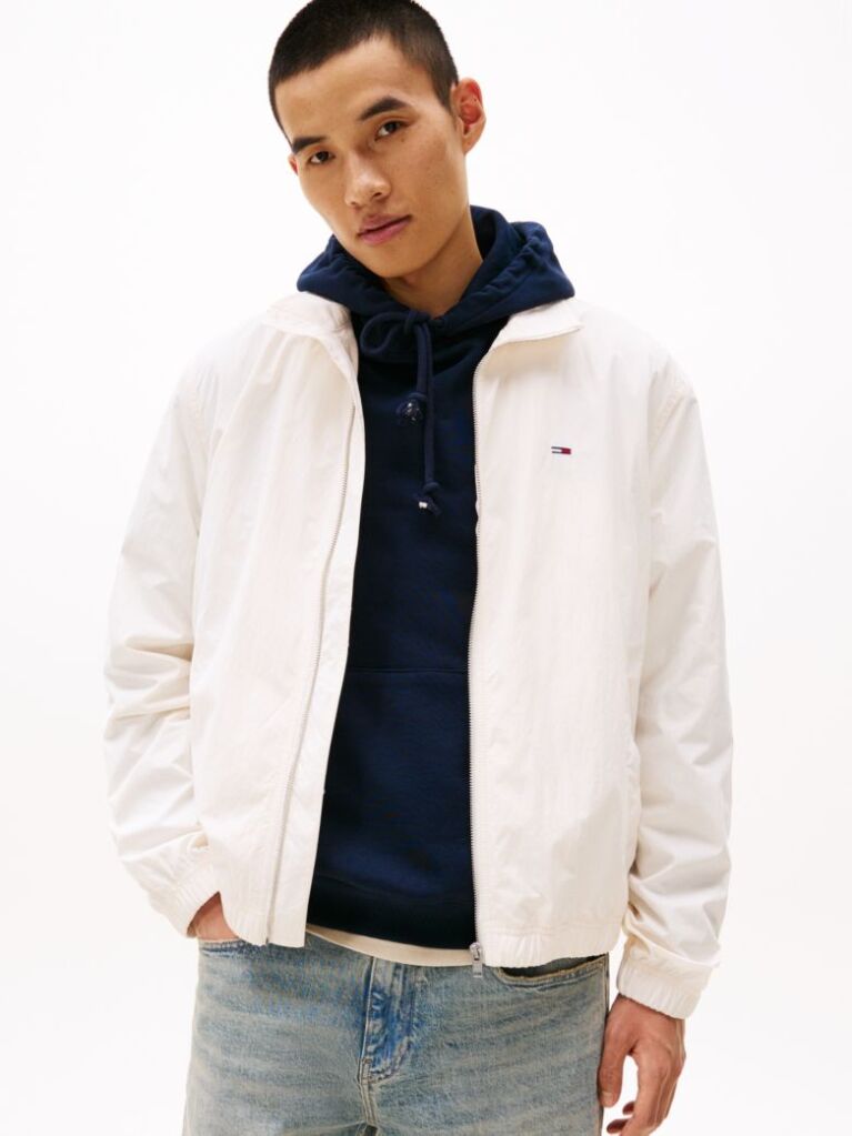 White Essential Flag Patch Jacket  Men