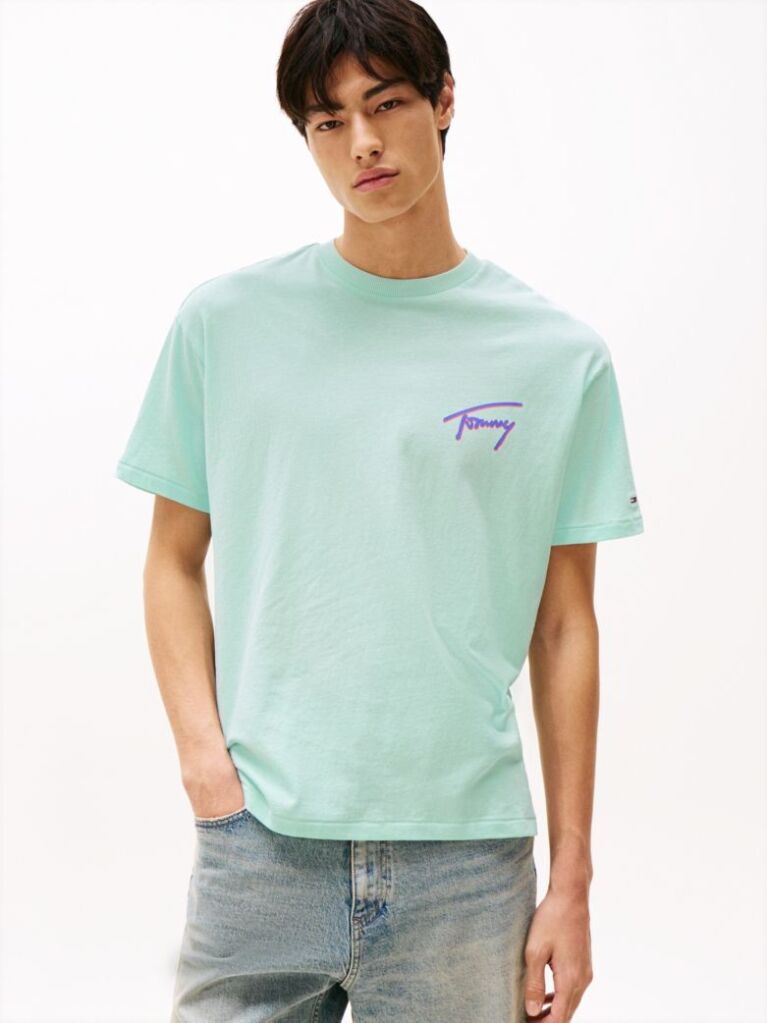 Green Back Logo Graphic Relaxed T-Shirt  Men