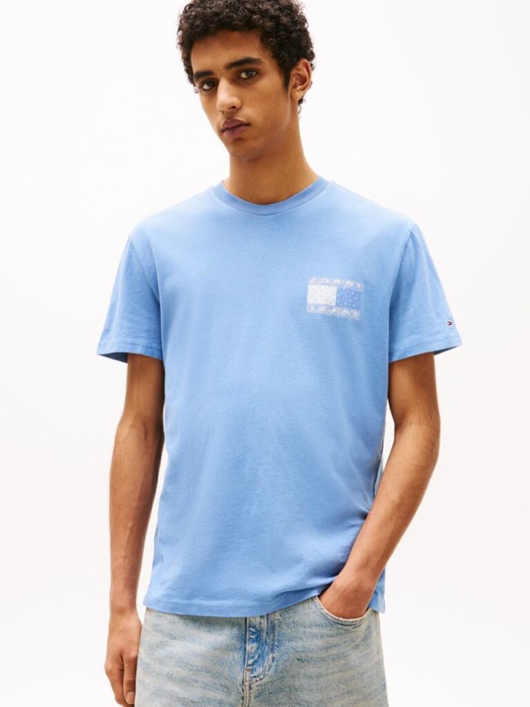 Μπλε T-Shirt Με Paisley Λογότυπο  Άνδρες
