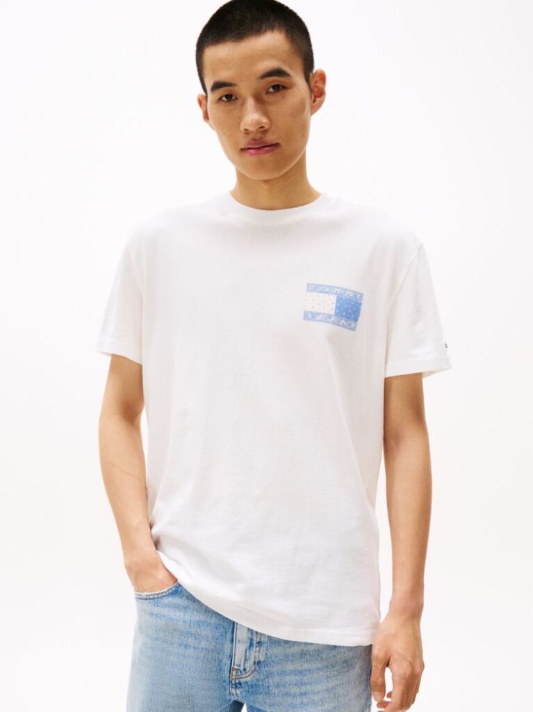 Beige Paisley Back Logo T-Shirt  Men