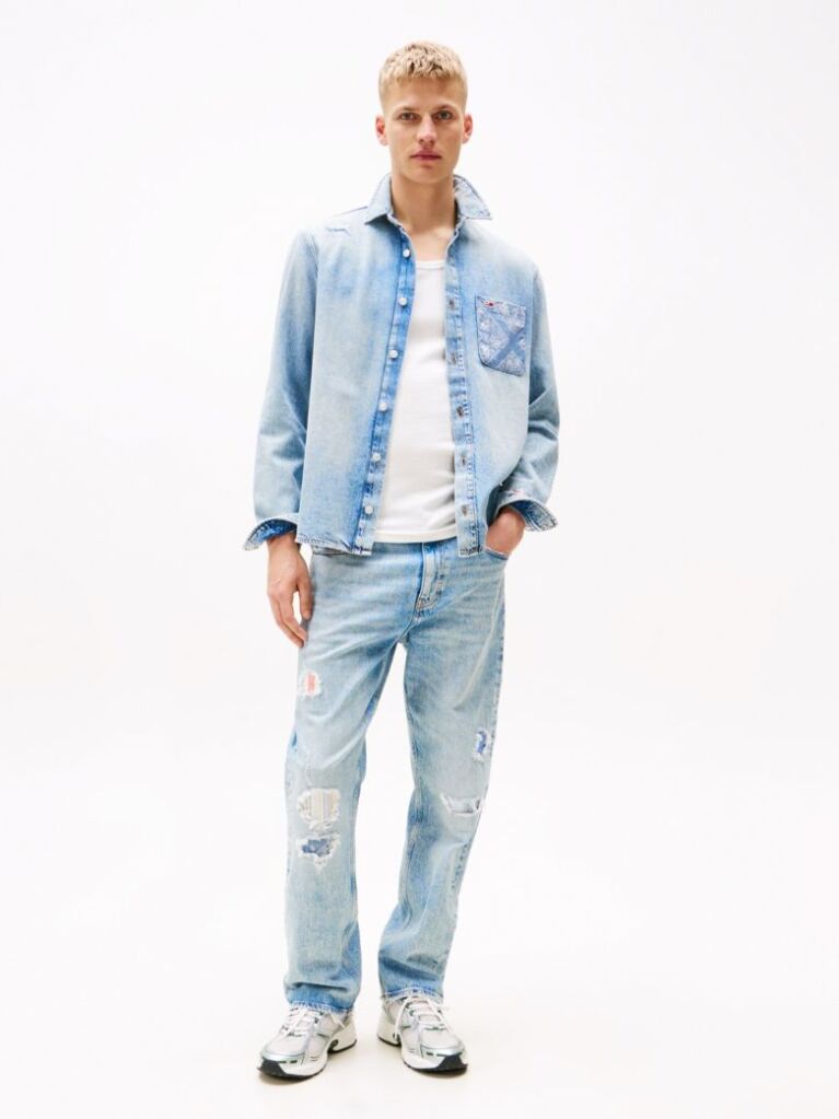 Denim Otis Distressed Straight Leg Jeans  Men