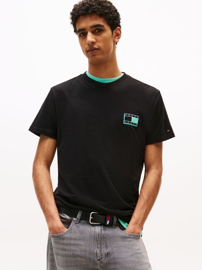 Black Tonal Logo Slim T-Shirt  Men