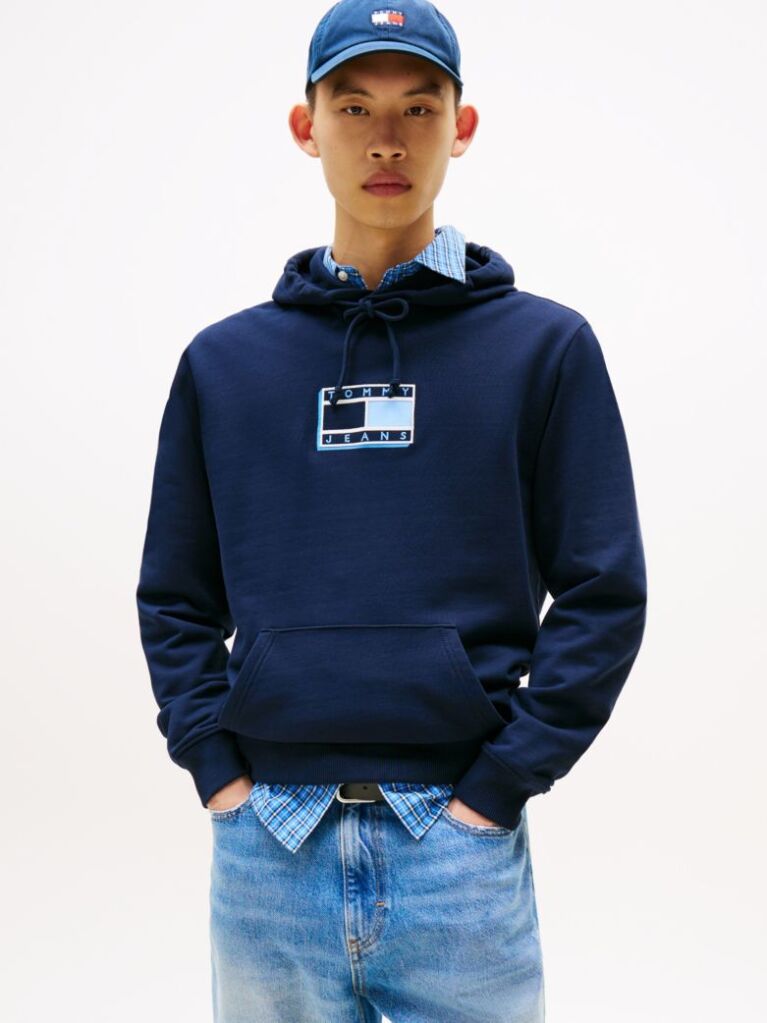 Μπλε Hoody Με Λογότυπο  Άνδρες