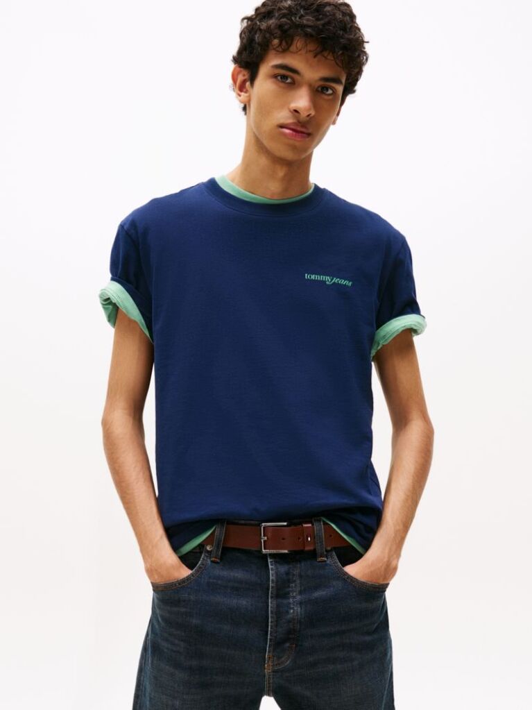 Blue Back Graphic Crew Neck T-Shirt  Men