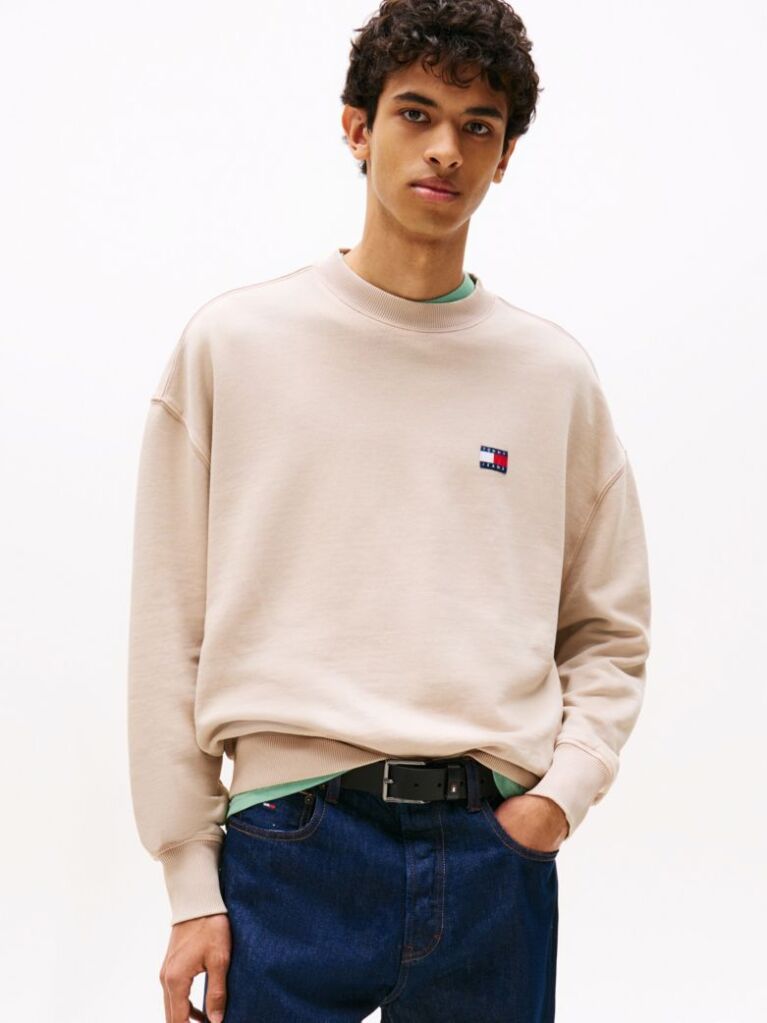 Beige Classic '90s Tonal Back Logo Sweatshirt  Men