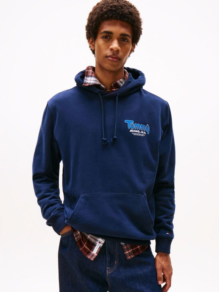 Μπλε Terry Hoody Με Λογότυπο  Άνδρες