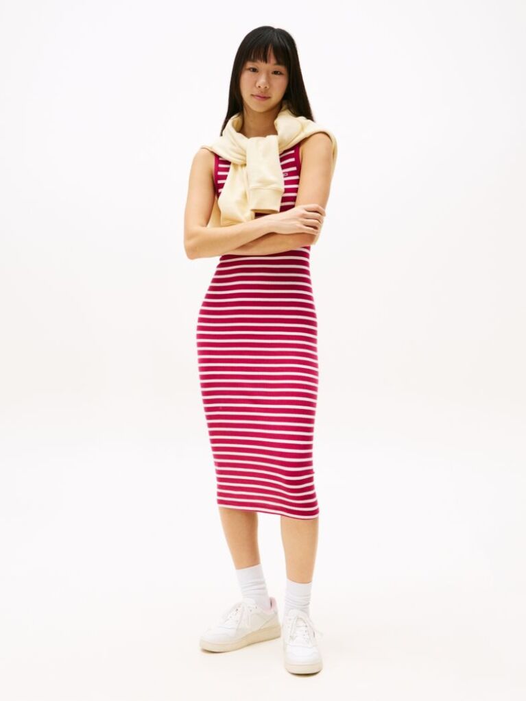 Multi Ribbed Midi Slim Bodycon Dress  Women
