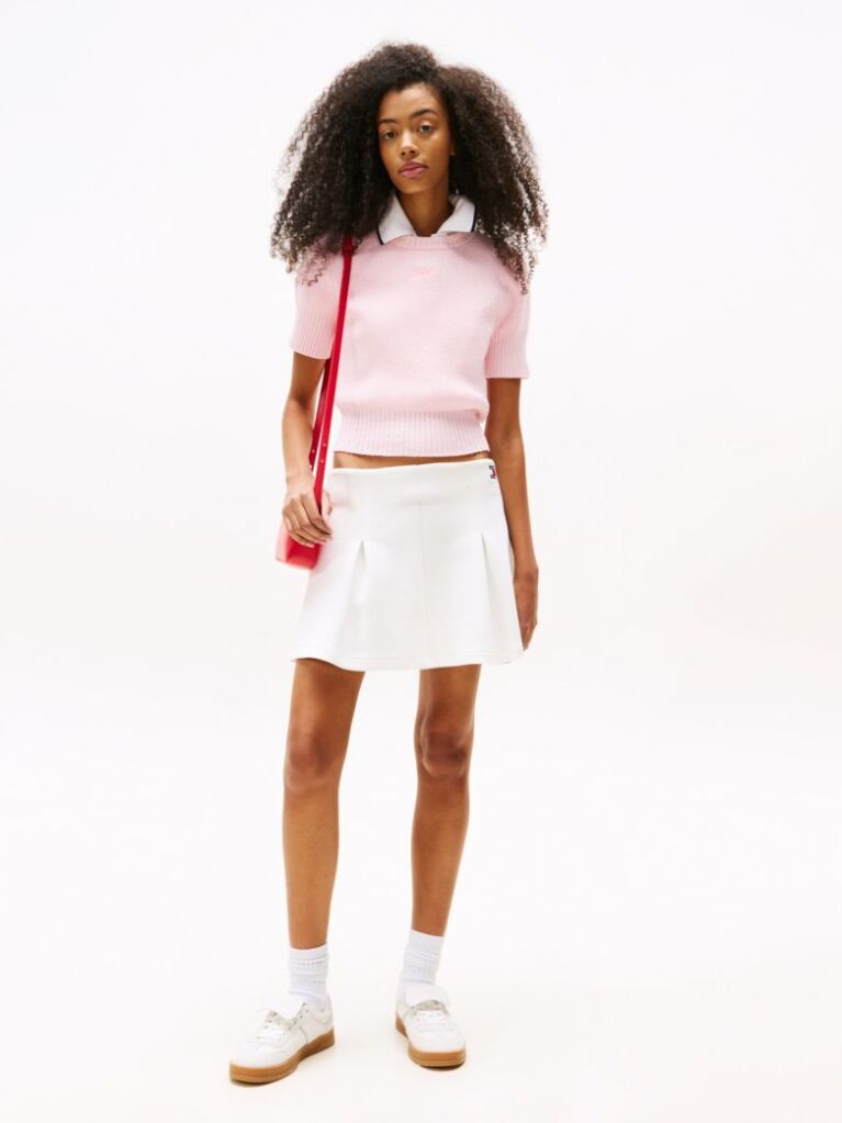 Beige Fit And Flare Mini Skirt  Women
