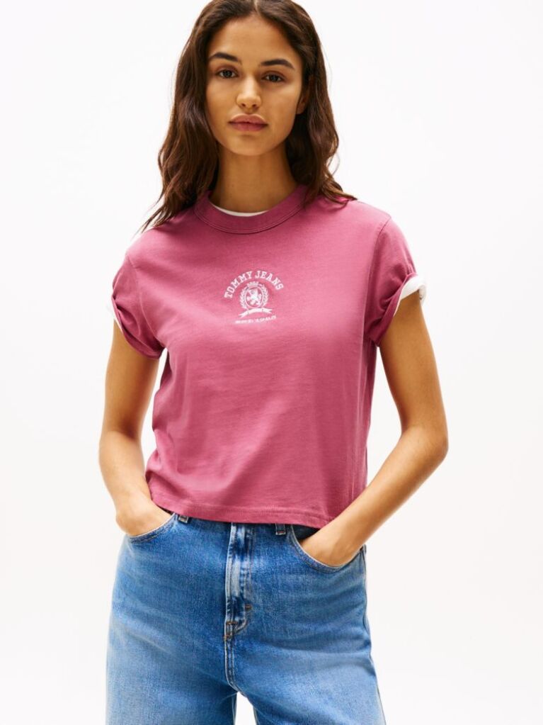 Purple Regular Fit Varsity T-Shirt  Women