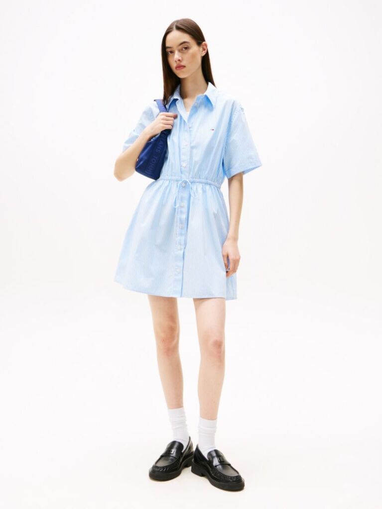 Multi Stripe Relaxed Mini Shirt Dress  Women