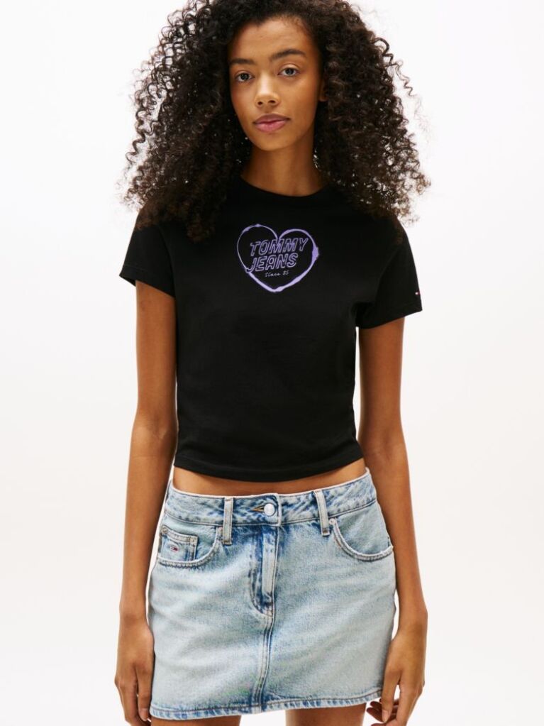 Black Graphic Slim T-Shirt  Women