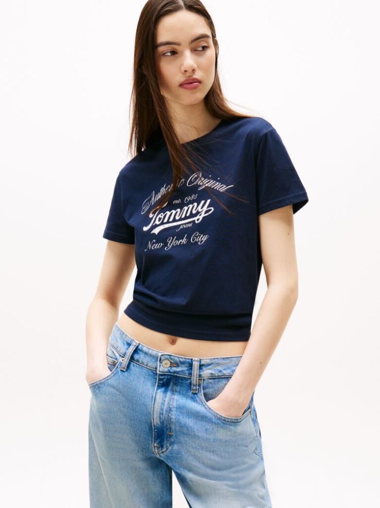 Blue Regular Essential Logo Tee  Women