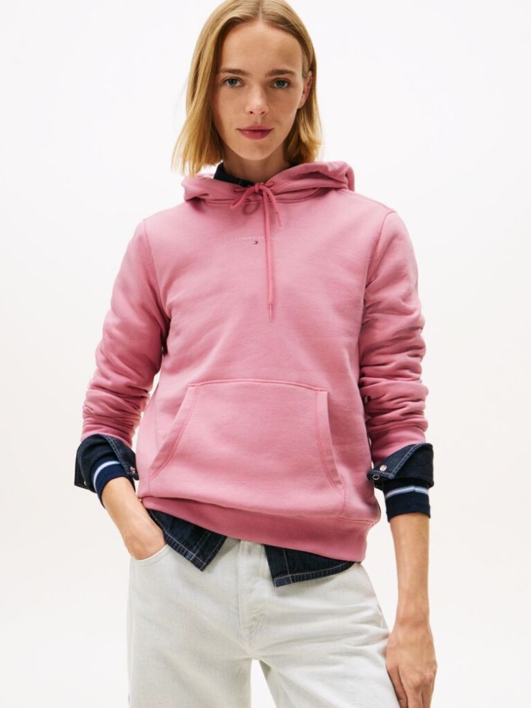 Ροζ Fleece Hoody Με Λογότυπο  Γυναίκες