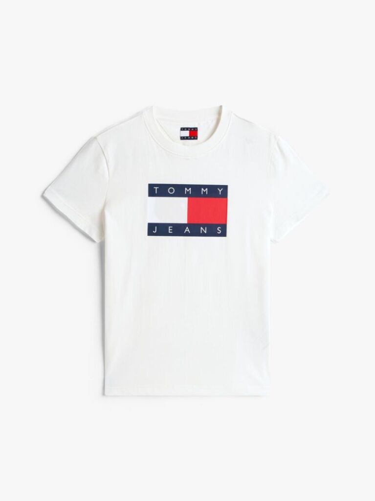 Άσπρο T-Shirt Με Tonal Σημαιάκι  Γυναίκες