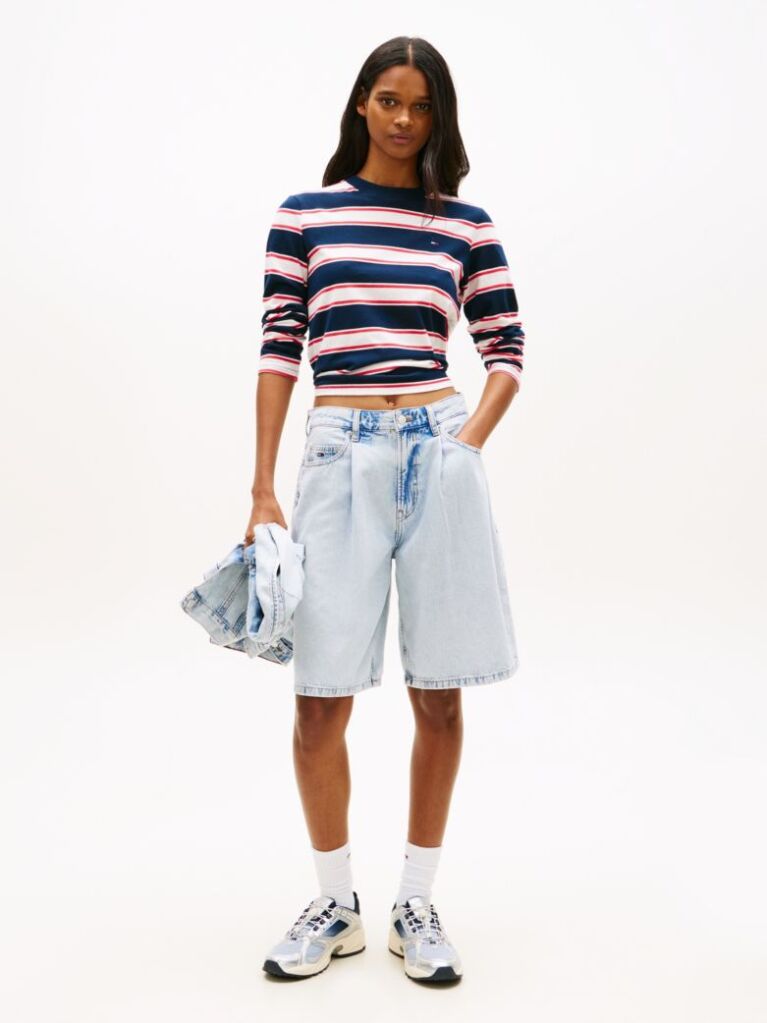 Denim Denim Βερμούδα Με Πιέτες Σε Loose Γραμμή  Γυναίκες