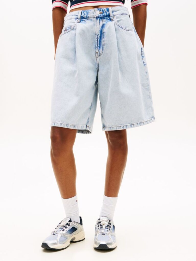 Denim Denim Βερμούδα Με Πιέτες Σε Loose Γραμμή  Γυναίκες