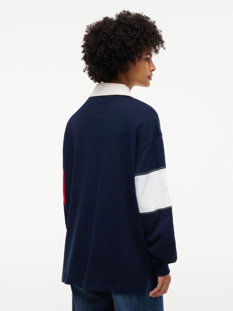 Μπλε Oversized Μπλούζα Πόλο Με Σημαία Tommy  Γυναίκες