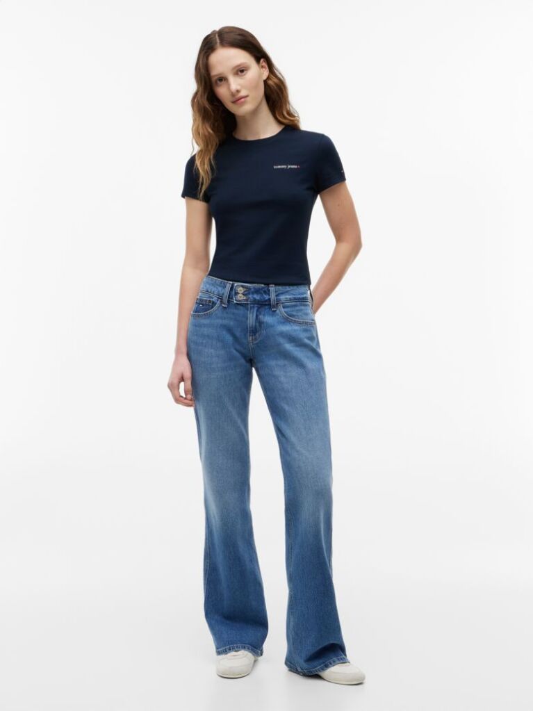 Μπλε T-Shirt Jersey Σε Στενή Γραμμή  Γυναίκες