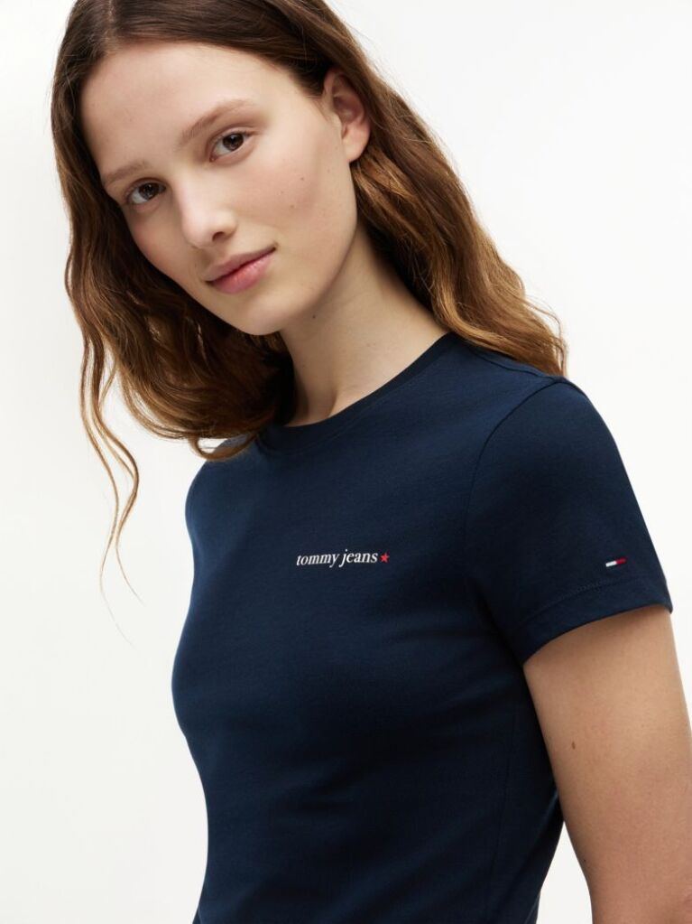Μπλε T-Shirt Jersey Σε Στενή Γραμμή  Γυναίκες