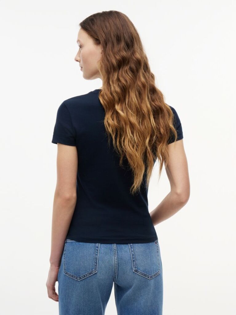 Μπλε T-Shirt Jersey Σε Στενή Γραμμή  Γυναίκες