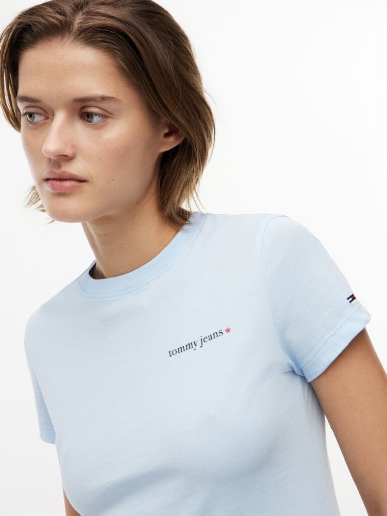 Μπλε T-Shirt Jersey Σε Στενή Γραμμή  Γυναίκες