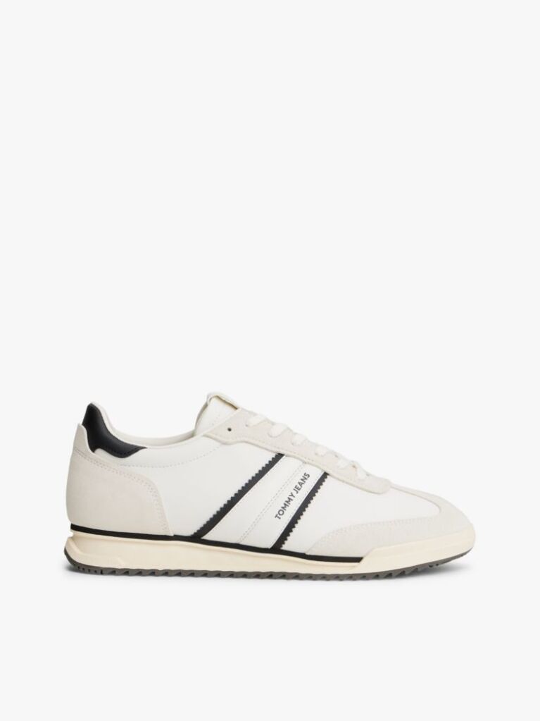 Beige Retro Serrated Trainers With Leather  Men