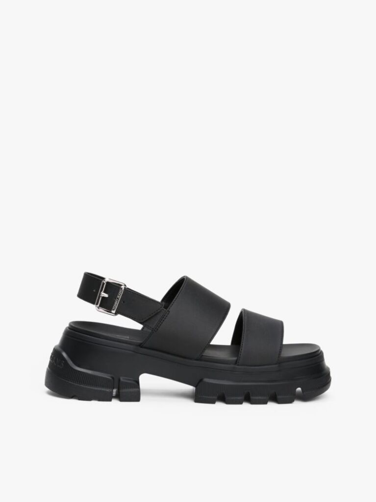 Black Chunky Cleat Sandals  Women