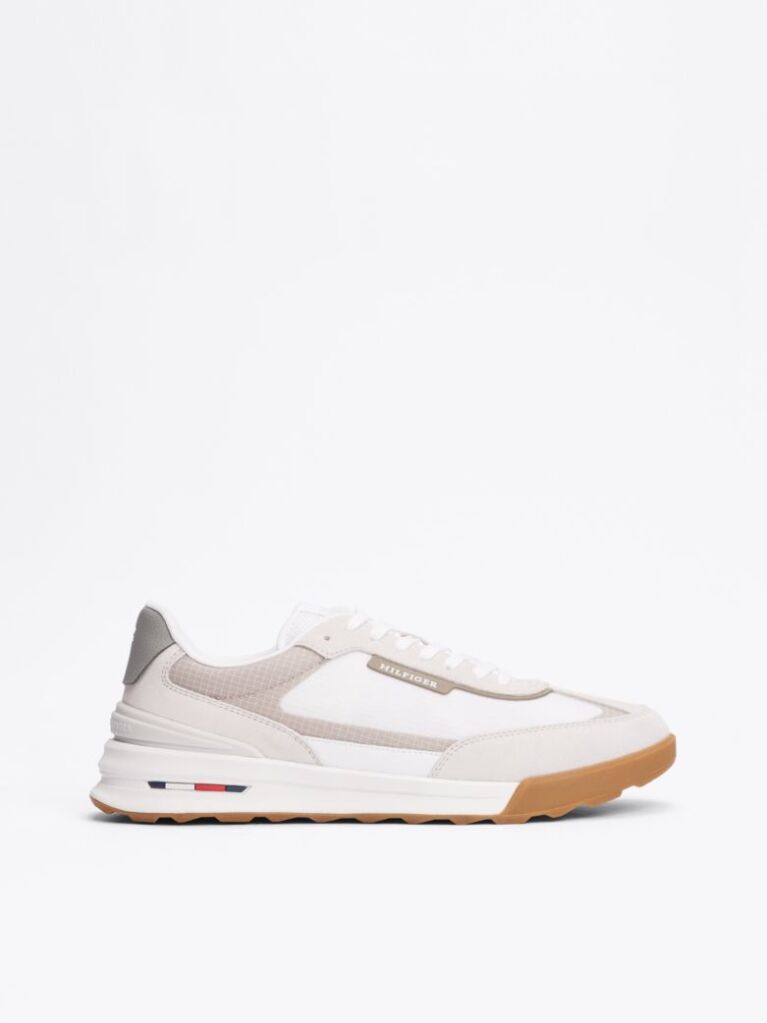White Leather Cleat Classic Trainers  Men