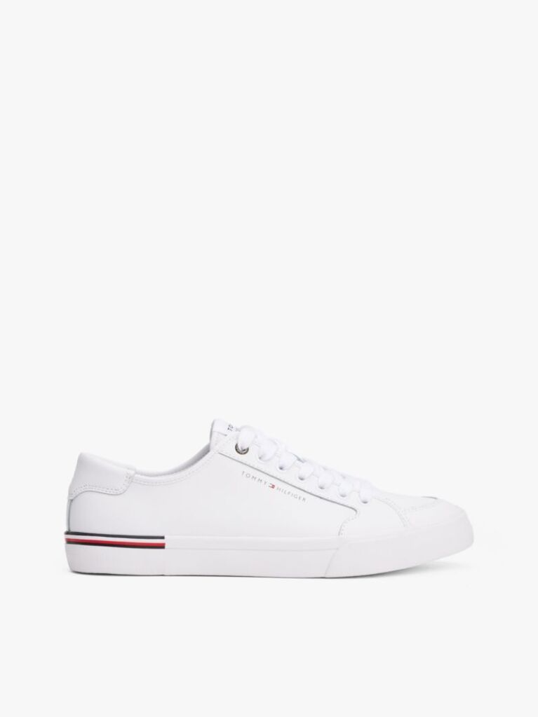 White Debossed Logo Trainers  Men