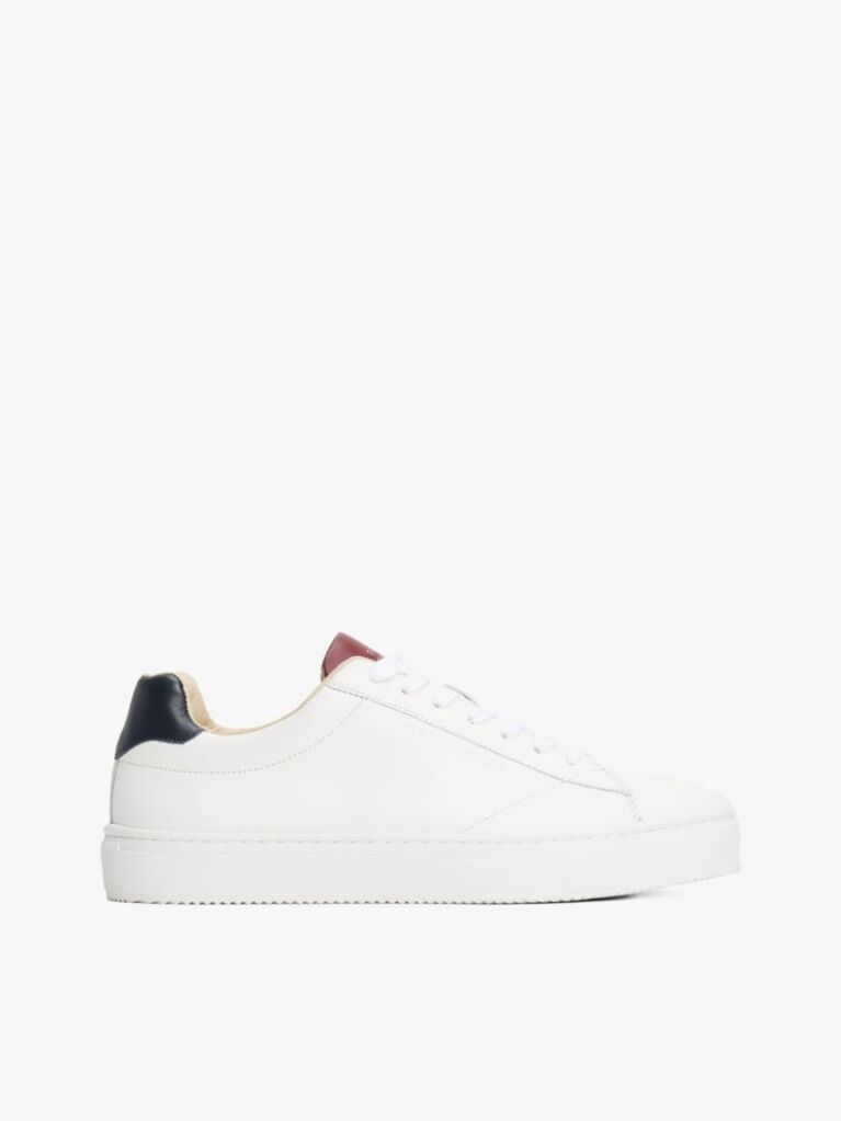 White Leather Cupsole Trainers  Men