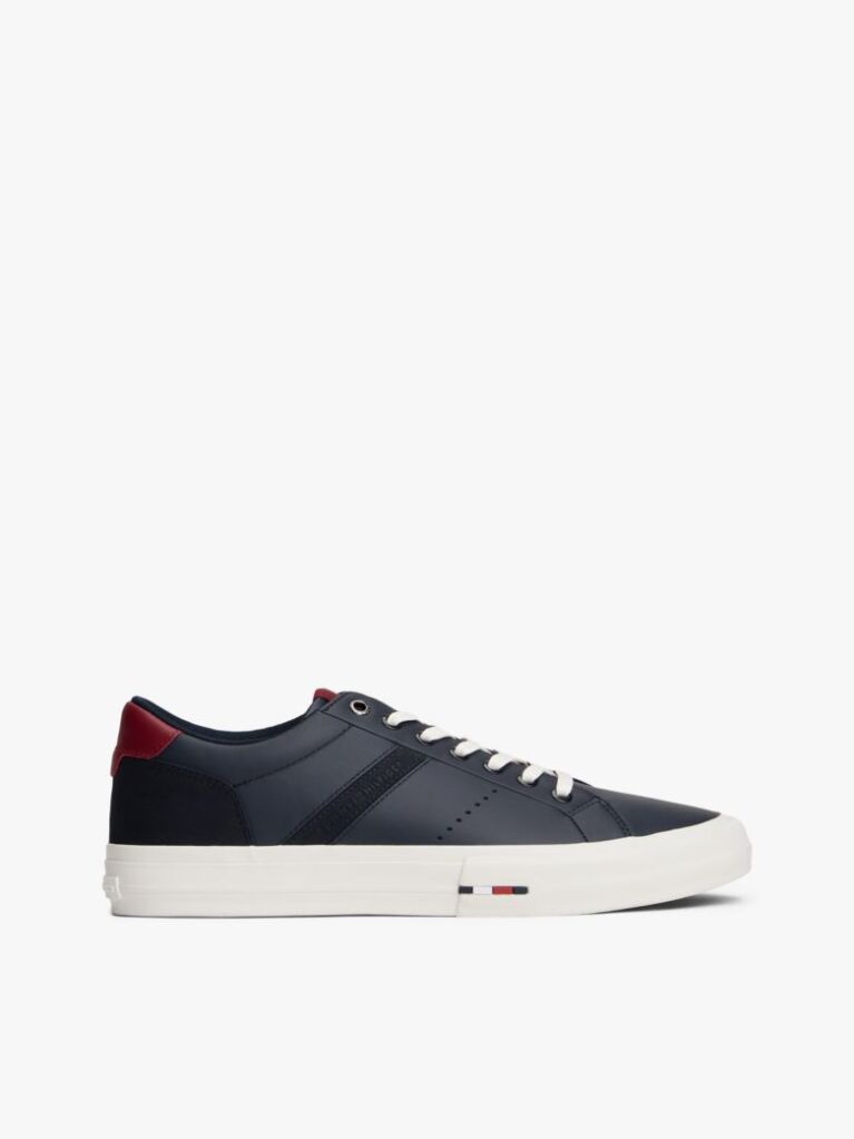 Μπλε Δερμάτινα Sneakers Με Μίξη Υφών  Άνδρες