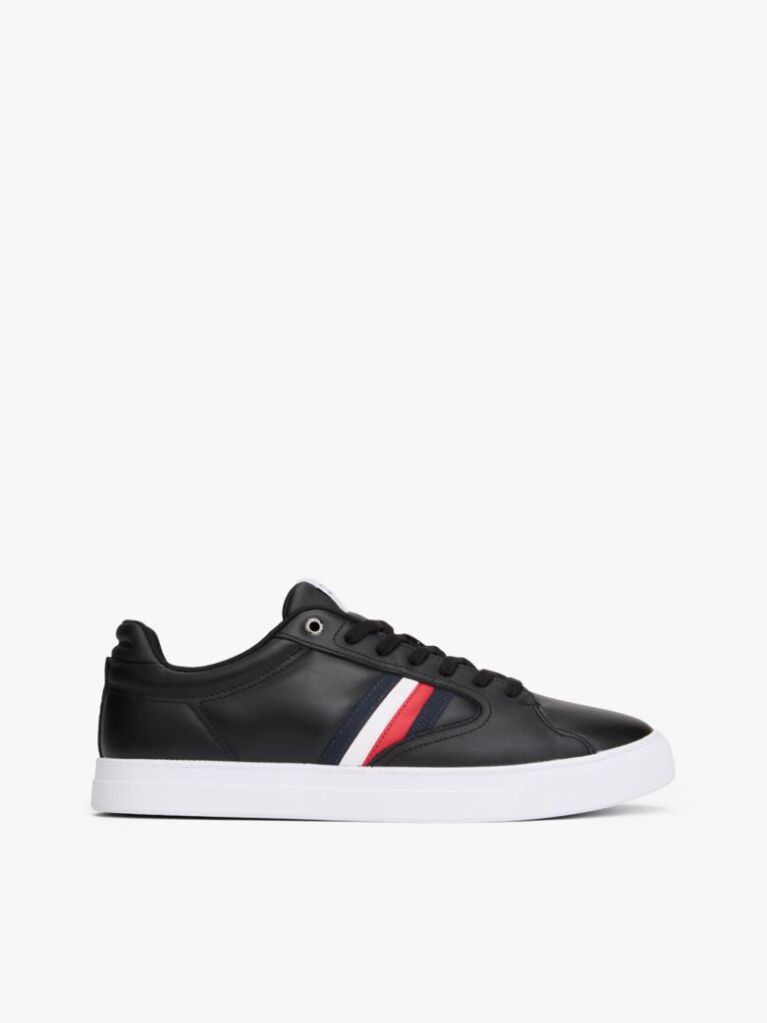 Black Icon Signature Tape Court Trainers  Men