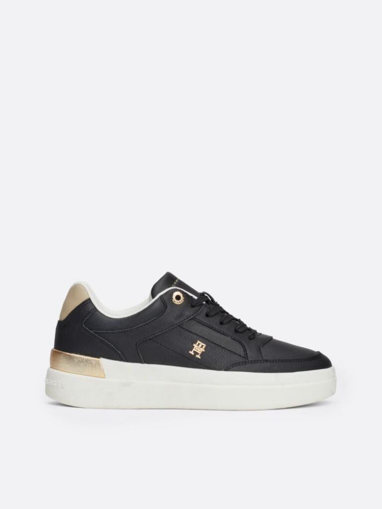 Μαύρο TH Monogram Sneakers Με Chunky Σόλα  Γυναίκες
