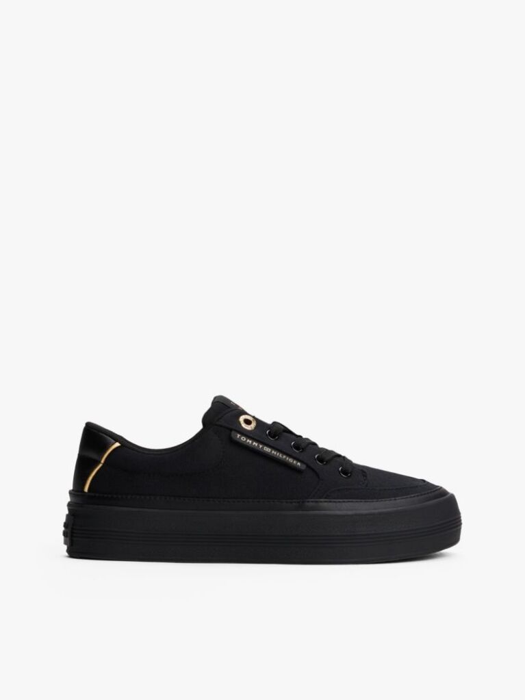 Black Contrast Trim Trainers  Women